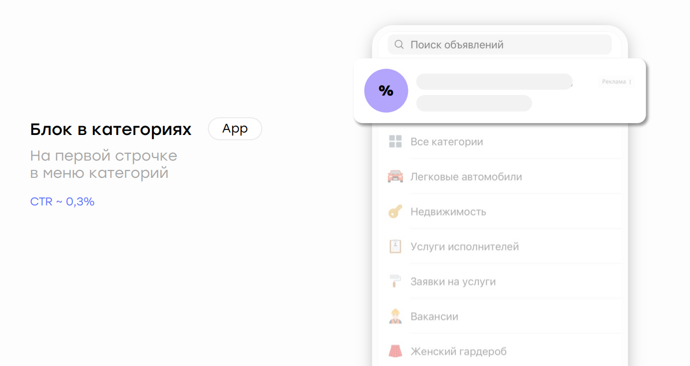 Реклама в категориях Реклама в категориях
