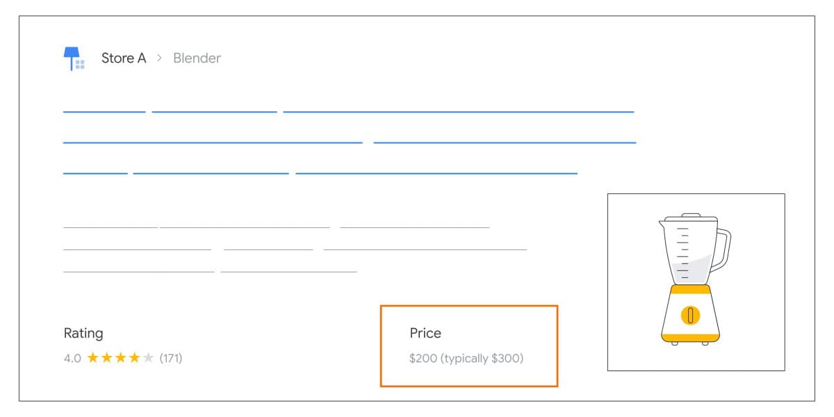 В документации Google появился блок для показа информации о снижении цены на товар