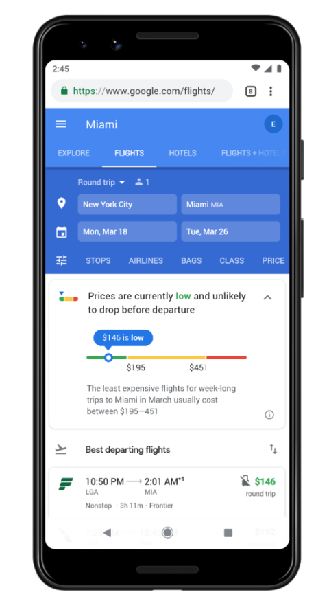 Google обновил поиск по авиабилетам и отелям