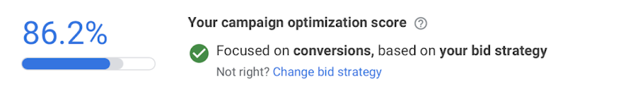Цель кампании Google Ads теперь отображается рядом с показателем оптимизации