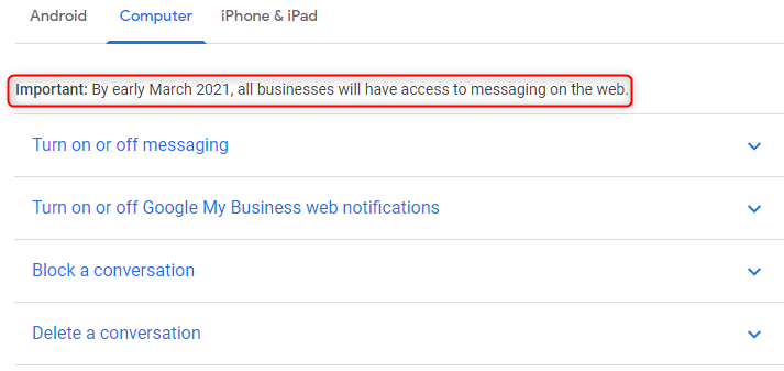 Google My Business добавит обмен сообщениями в десктопную версию