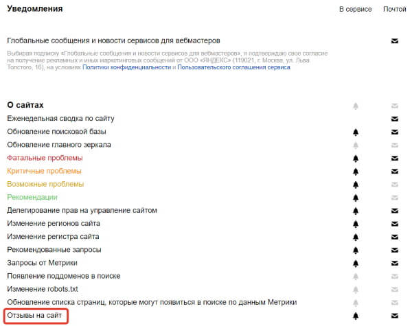 Яндекс.Вебмастер добавил новый функционал в отзывах на сайт