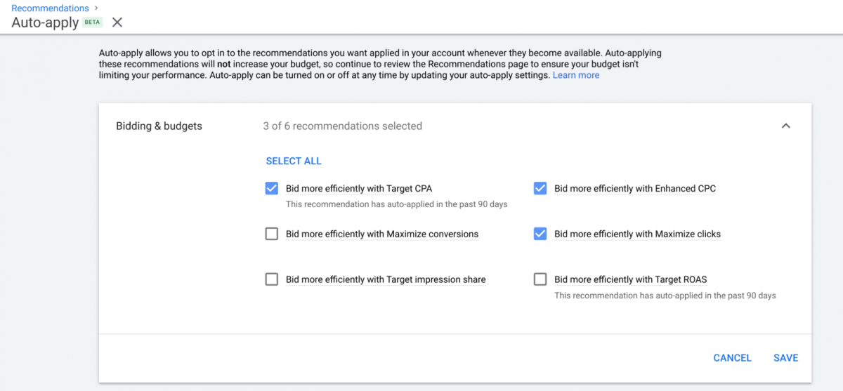 Google Ads добавил функцию автоматического применения рекомендаций