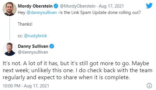 Google еще не выкатил Link Spam Update