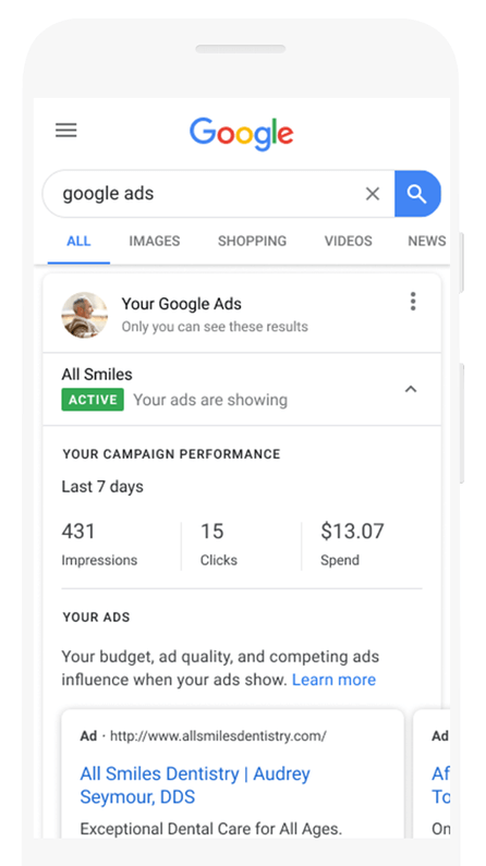 Google Ads позволит отслеживать эффективность умных кампаний прямо из выдачи