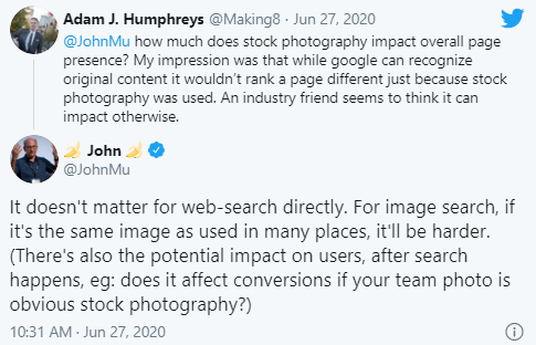 Google: влияет ли использование стоковых фото на ранжирование