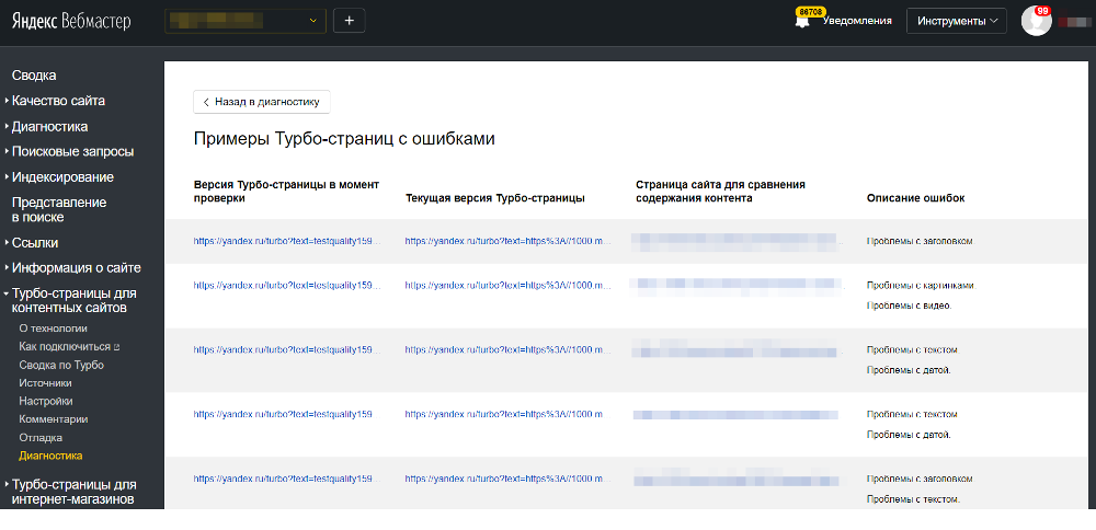 Яндекс представил улучшенную диагностику Турбо-страниц для контентных сайтов