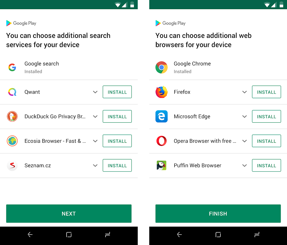 Google начал предлагать пользователям Android из Европы выбирать поиск и браузер