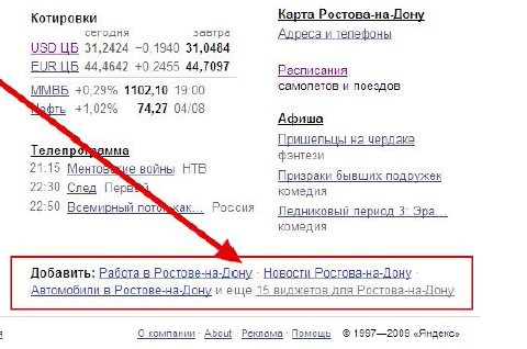 Виджеты Яндекса