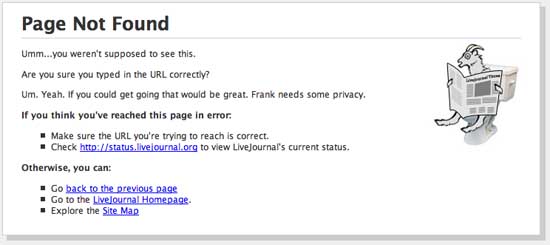 404 ошибка на LiveJournal