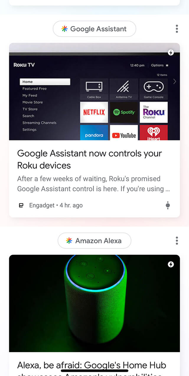 Google добавил раздел «Рекомендации» на главную страницу для мобильных