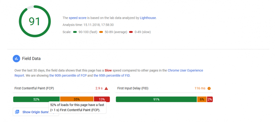 В русскоязычной версии PageSpeed Insights нашли ошибочный перевод