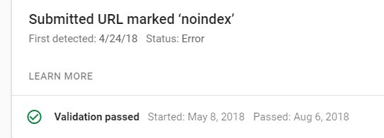 Валидация URL в Search Console может занять до 3 месяцев