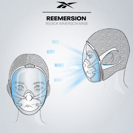 Компания Reebok показала дизайн масок для лица, в которых можно заниматься спортом