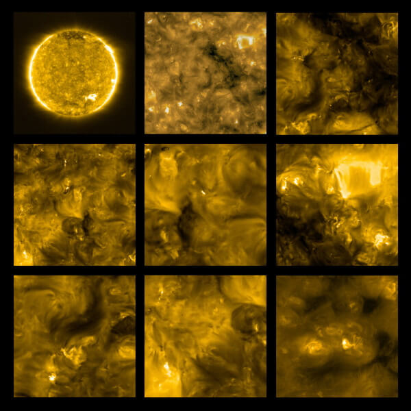 Европейское космическое агентство и NASA опубликовали снимки Солнца, сделанные аппаратом Solar Orbiter с рекордно близкого расстояния – 77 млн км