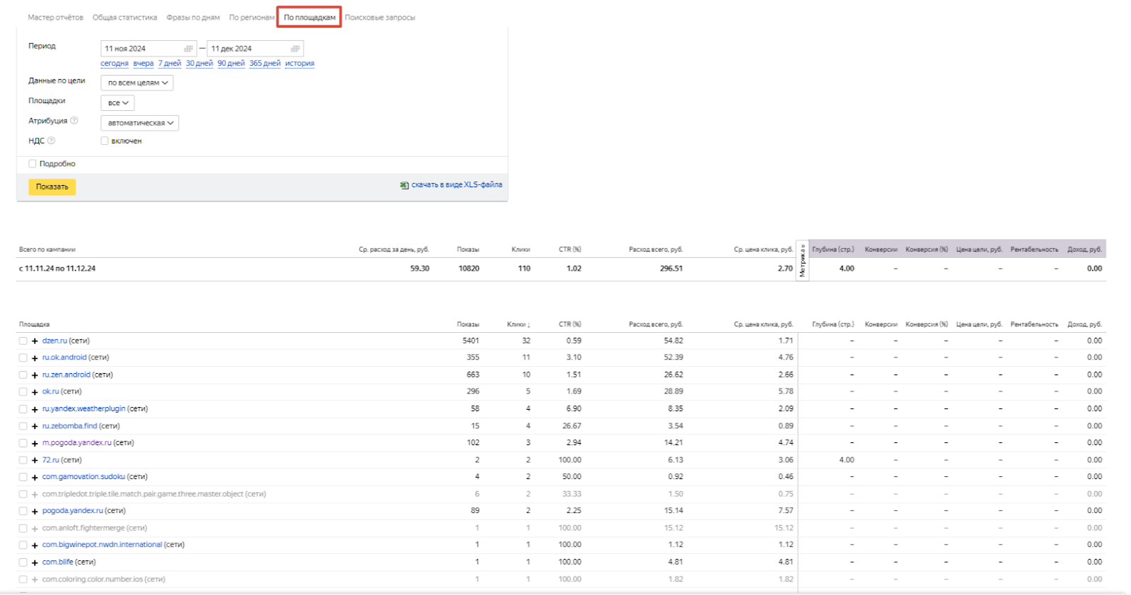 Мастер отчетов