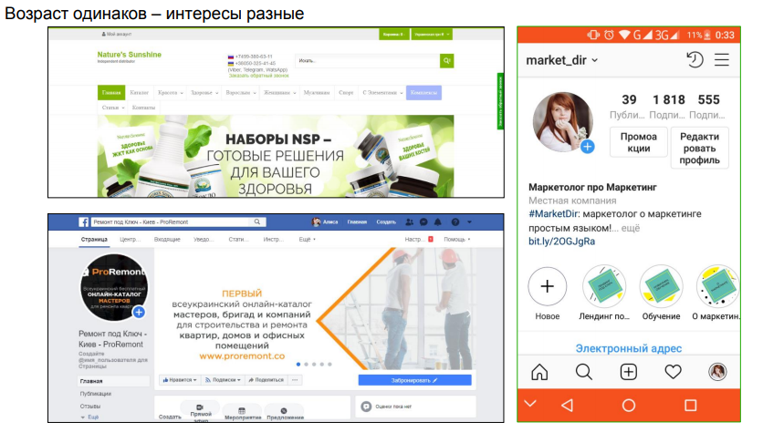 Возраст одинаков – интересы разные Возраст одинаков – интересы разные