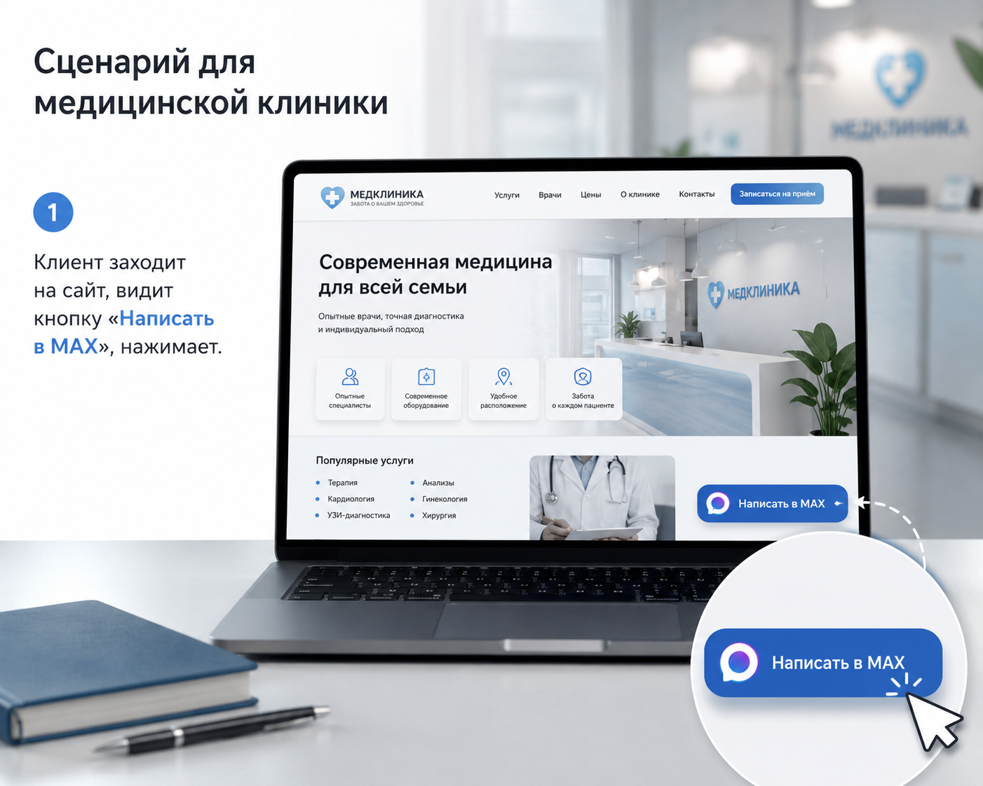 Пример сценария чат-бота для медицинской клиники