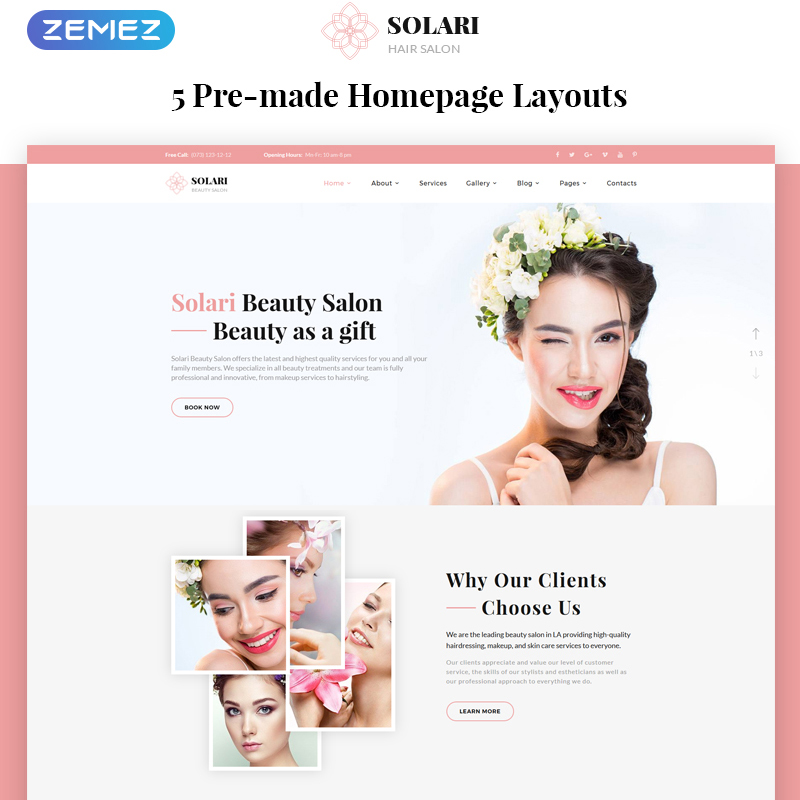 HTML шаблон Solari – Beauty Salon HTML5 