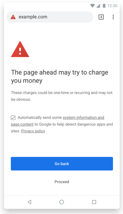 Google Chrome начнет предупреждать о неочевидных мобильных покупках