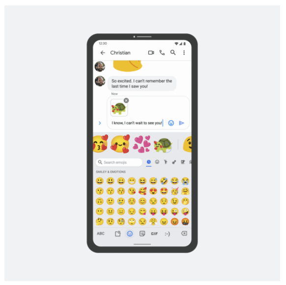 Комбинация сикеров от Google с помощью системы Emoji Kitchen