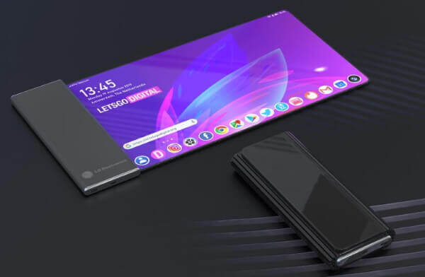 Компания LG запатентовала смартфон с гибким экраном, который можно сворачивать в трубку
