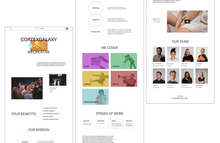 Дизайн сайта креативного агентства CortexGalaxy