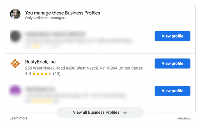 В выдаче Google появилась кнопка «Посмотреть все бизнес-профили»