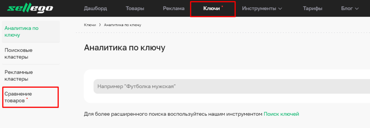 Анализ по ключу