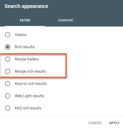 В Google Search Console появились новые фильтры в отчете об эффективности Google добавил фильтры для рецептов в отчет об эффективности в Search Console