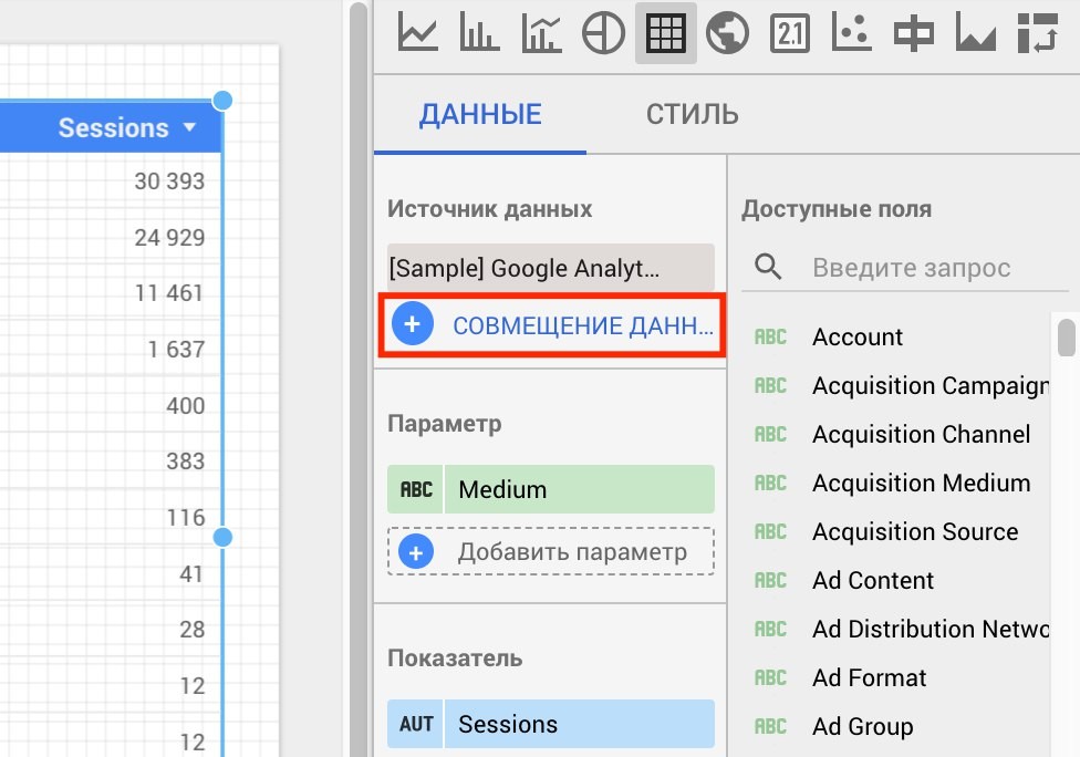 Google Data Studio позволит объединять данные из разных источников в одном виджете