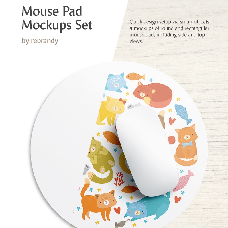 Мокап для продукта Mouse Pad Set