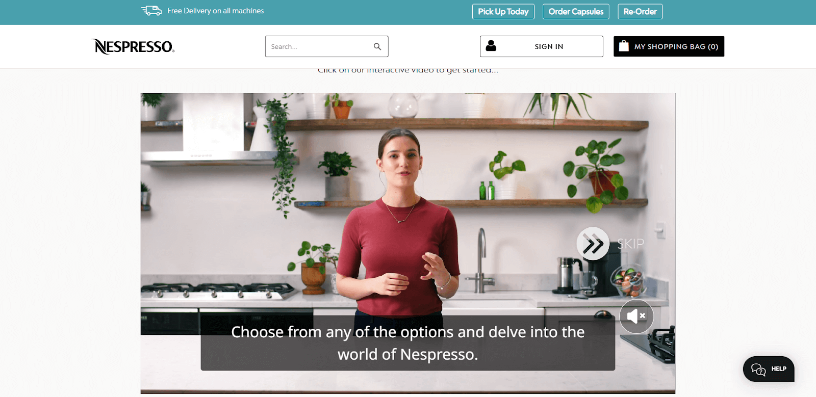 интерактивное видео от компании Nespresso