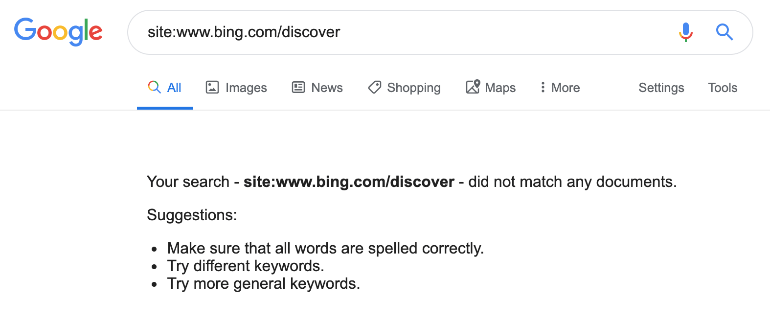 Гугл не индексирует Бинг