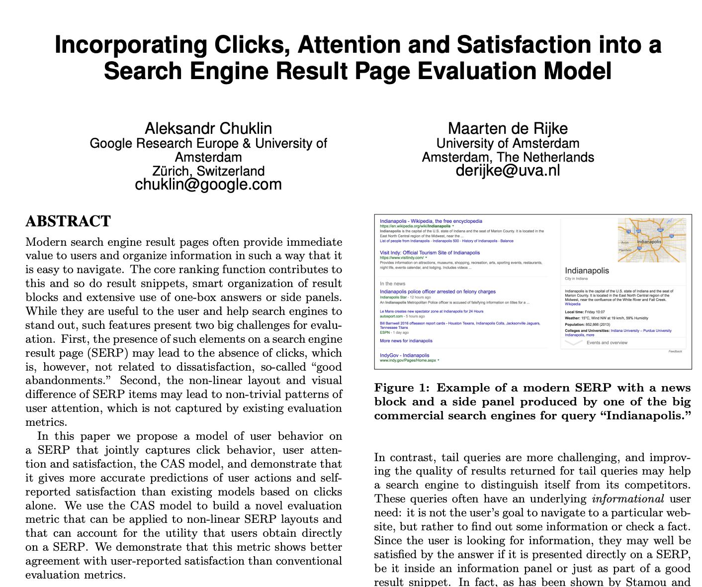 О модели Click, Attention and Satisfaction