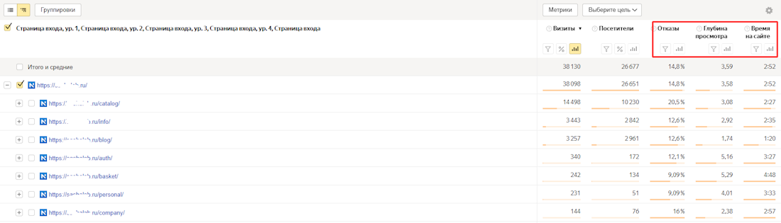 Страницы входа