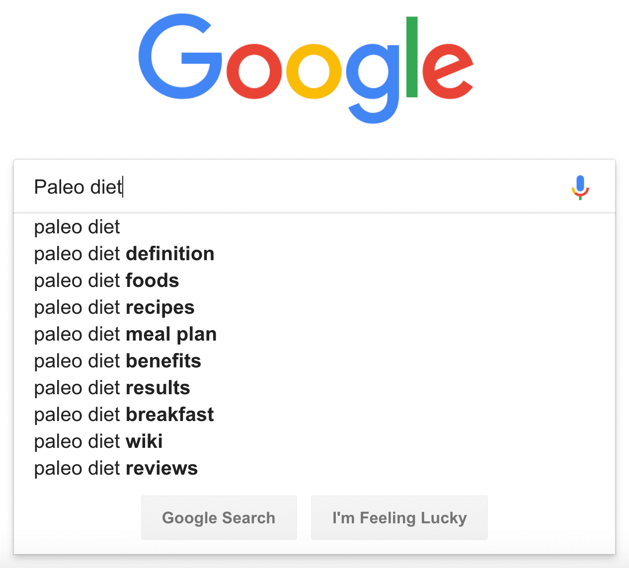 Google поисковые подсказки