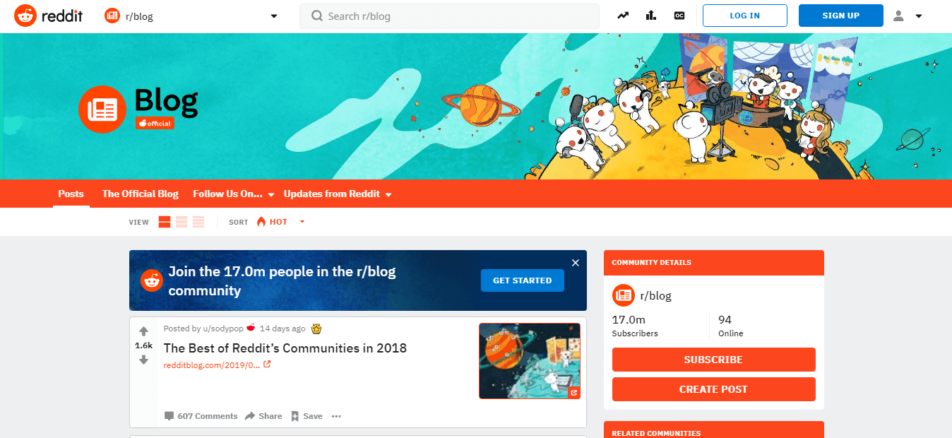 Reddit – новостной сайт + площадка для обмена контентом